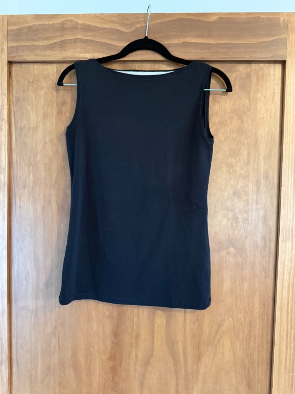 Talbots 100% Cotton Tank with Boat Neck Black Size S